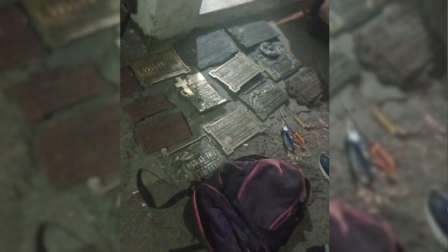 detuvieron a un hombre mientras robaba placas en el cementerio de la plata