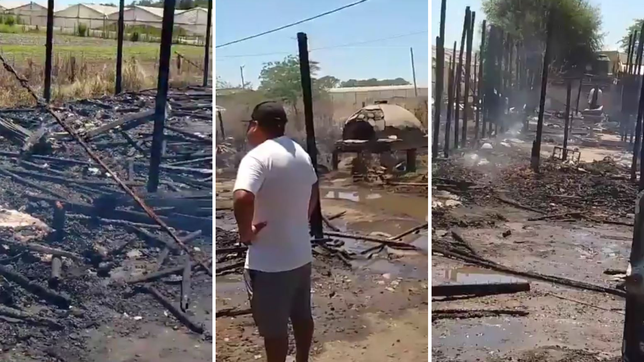 un voraz incendio arraso con las casas de varias familias productoras en olmos