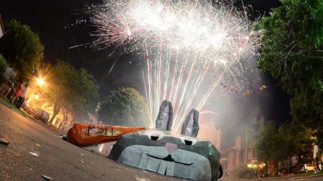 video: el conejo bugs bunny ardio en la esquina de 25  y 55 y los vecinos festejaron
