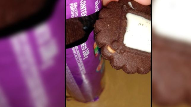 compro unas galletitas formis y las comieron hasta que encontraron un gusano