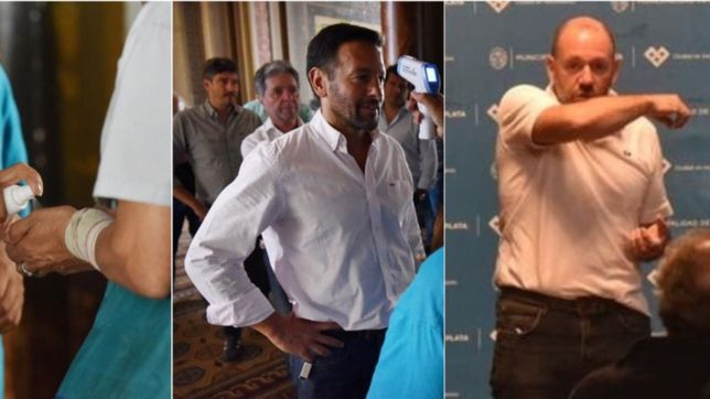 coronavirus: toman la fiebre y desinfectan al ingresar a reuniones en la municipalidad