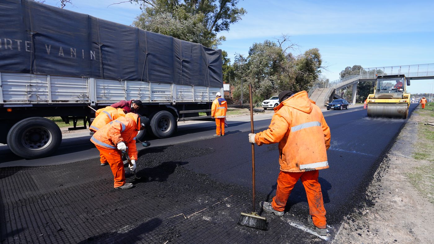 Uno de los tramos de la Ruta 6 donde se avanza con las obras