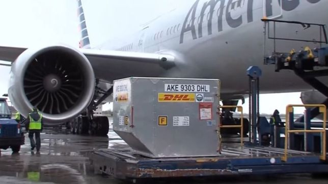 aterrizo en ezeiza el primer vuelo con vacunas del laboratorio pfizer