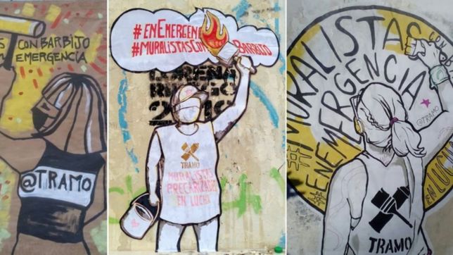 muralistas de la plata en emergencia: piden ayuda y visibilizan el reclamo con carteles