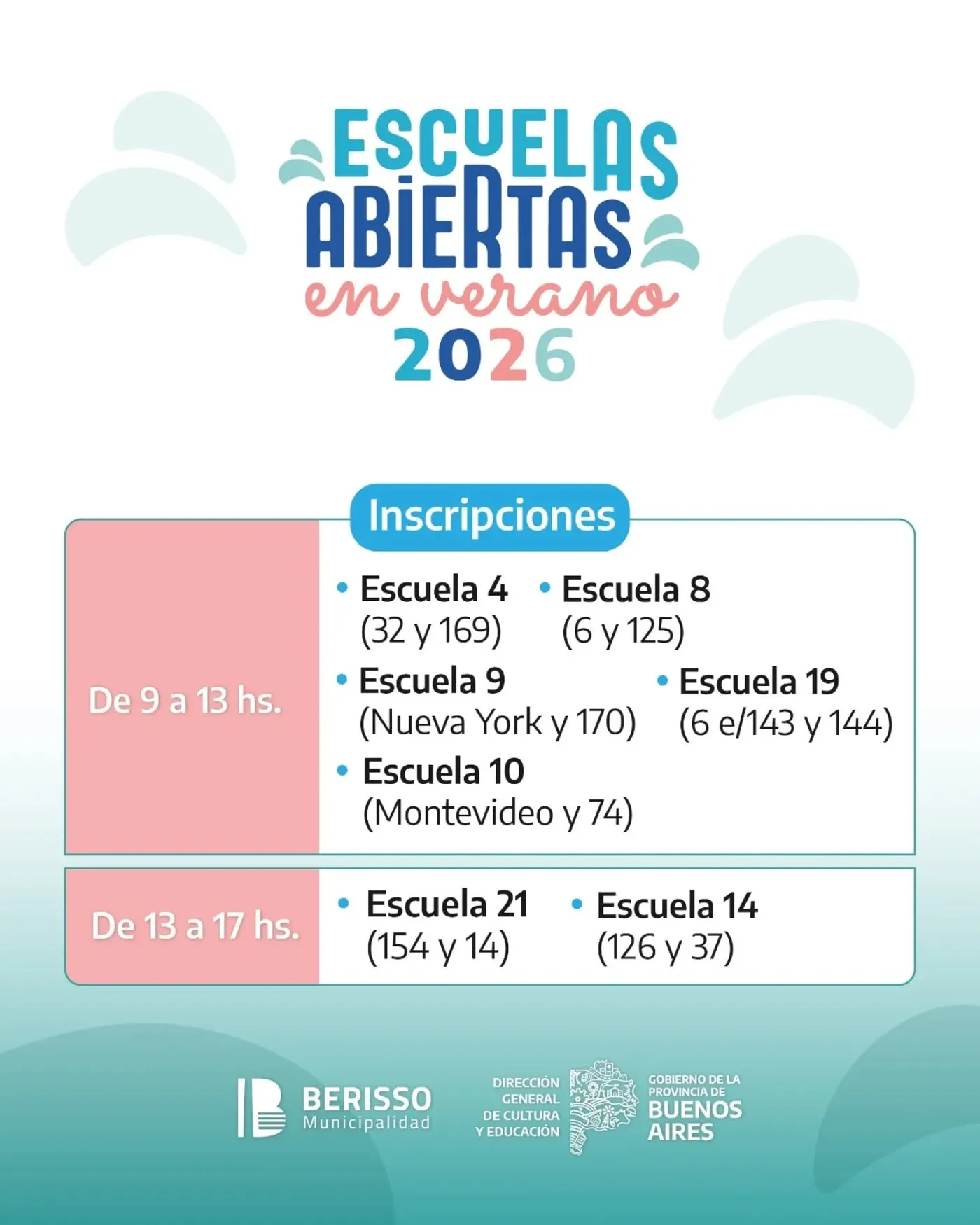 Ya están abiertas las inscripciones para las Escuelas Abiertas de Verano en Berisso