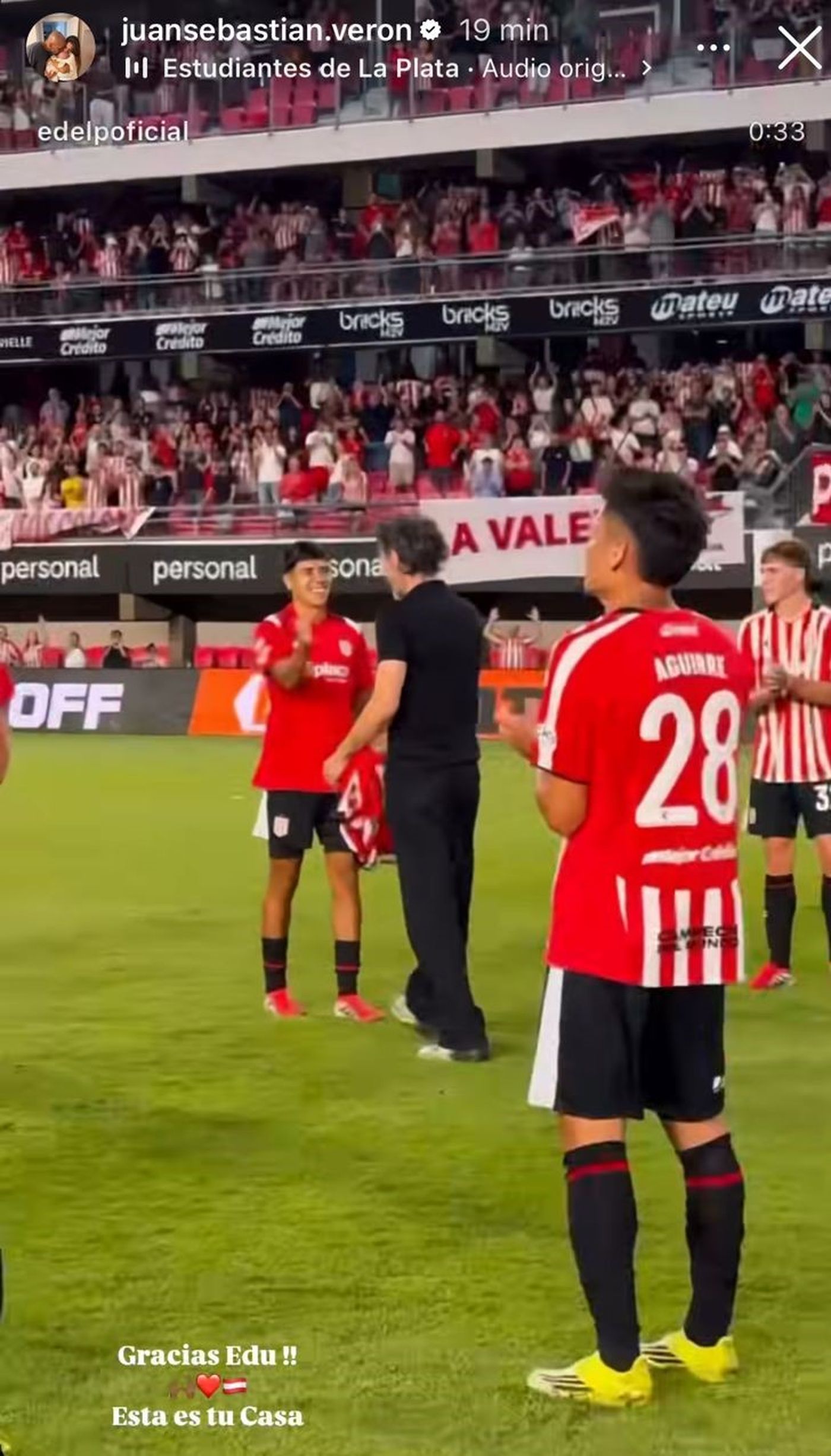 Juan Sebastián Verón despidió a Eduardo Domínguez.