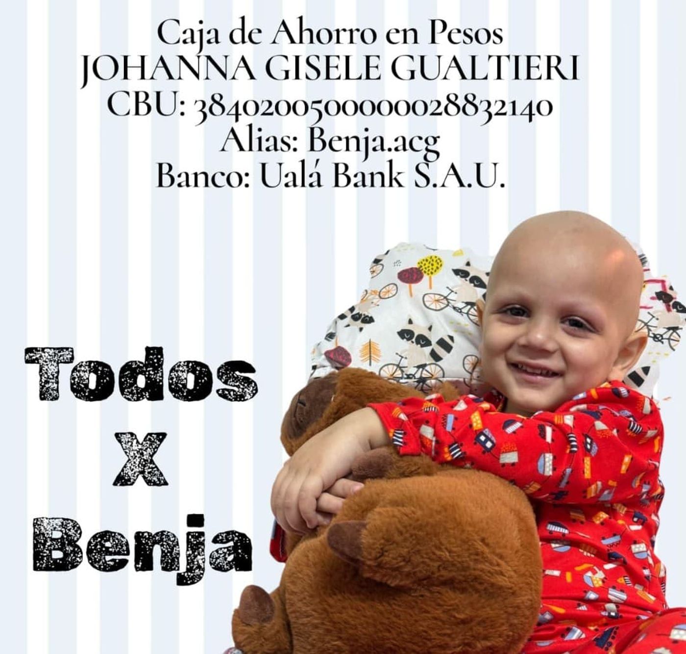 Benja, el nene de La Plata que necesita de un costoso aparato para que mejore su tratamiento