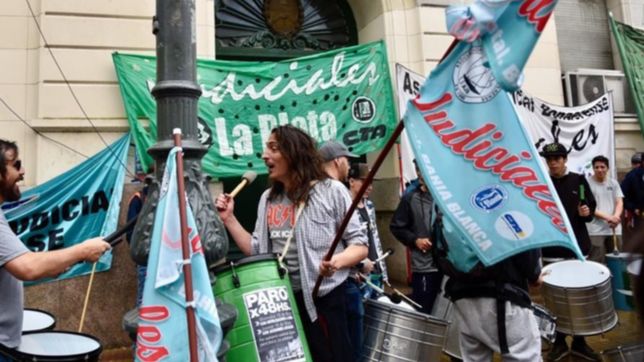 medicos, estatales y judiciales marcharon por el centro platense en el inicio del paro