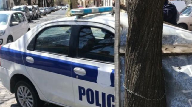 un patrullero subio a la vereda y casi termina incrustado en el frente de una verduleria