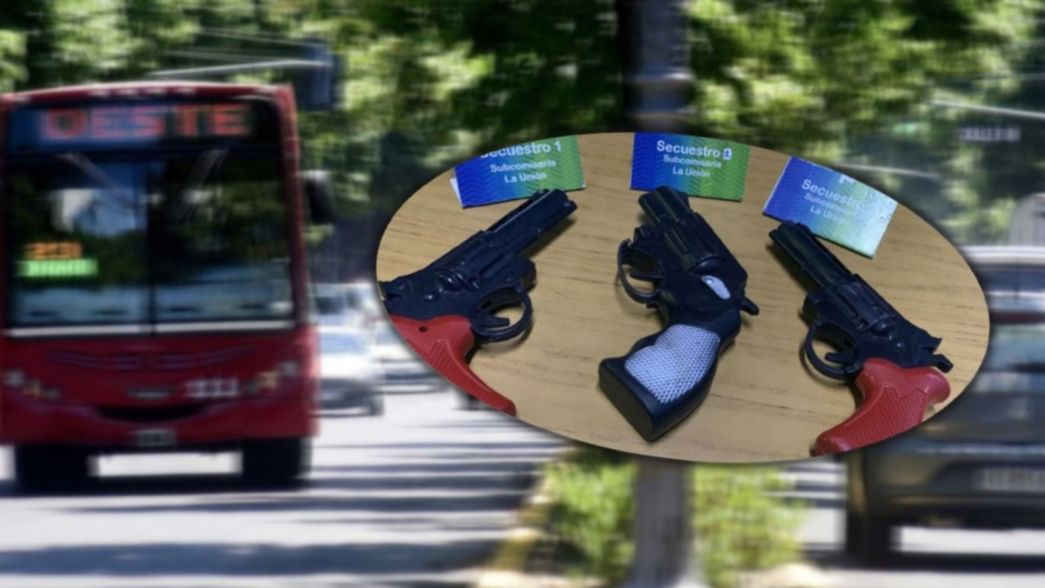 Viajaba con tres armas en un micro de La Plata y lo detuvieron, pero eran de juguete