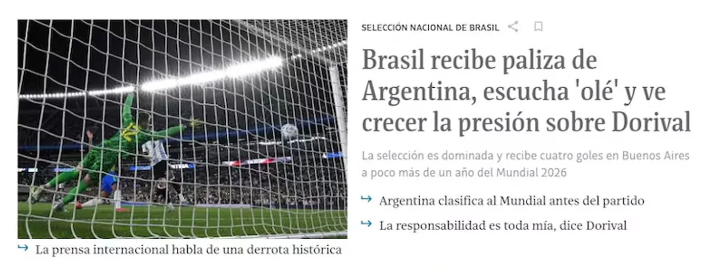 La prensa de Brasil habla de una 