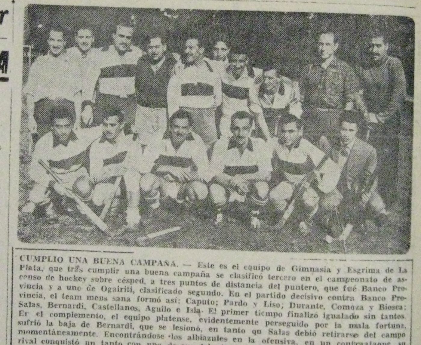 La formación del Lobo, en octubre de 1958