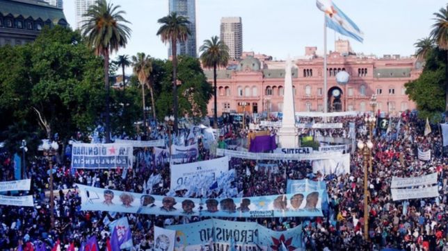 todos unidos triunfaremos, la carta del pj de cara al acto en plaza de mayo