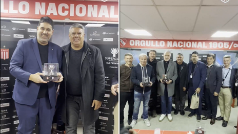 El video del afectuoso encuentro entre Chiqui Tapia y Martín Gorostegui en la previa de la final