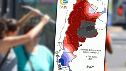 El Servicio Meteorológico tuvo que agregar un color en sus mapas por la ola de calor
