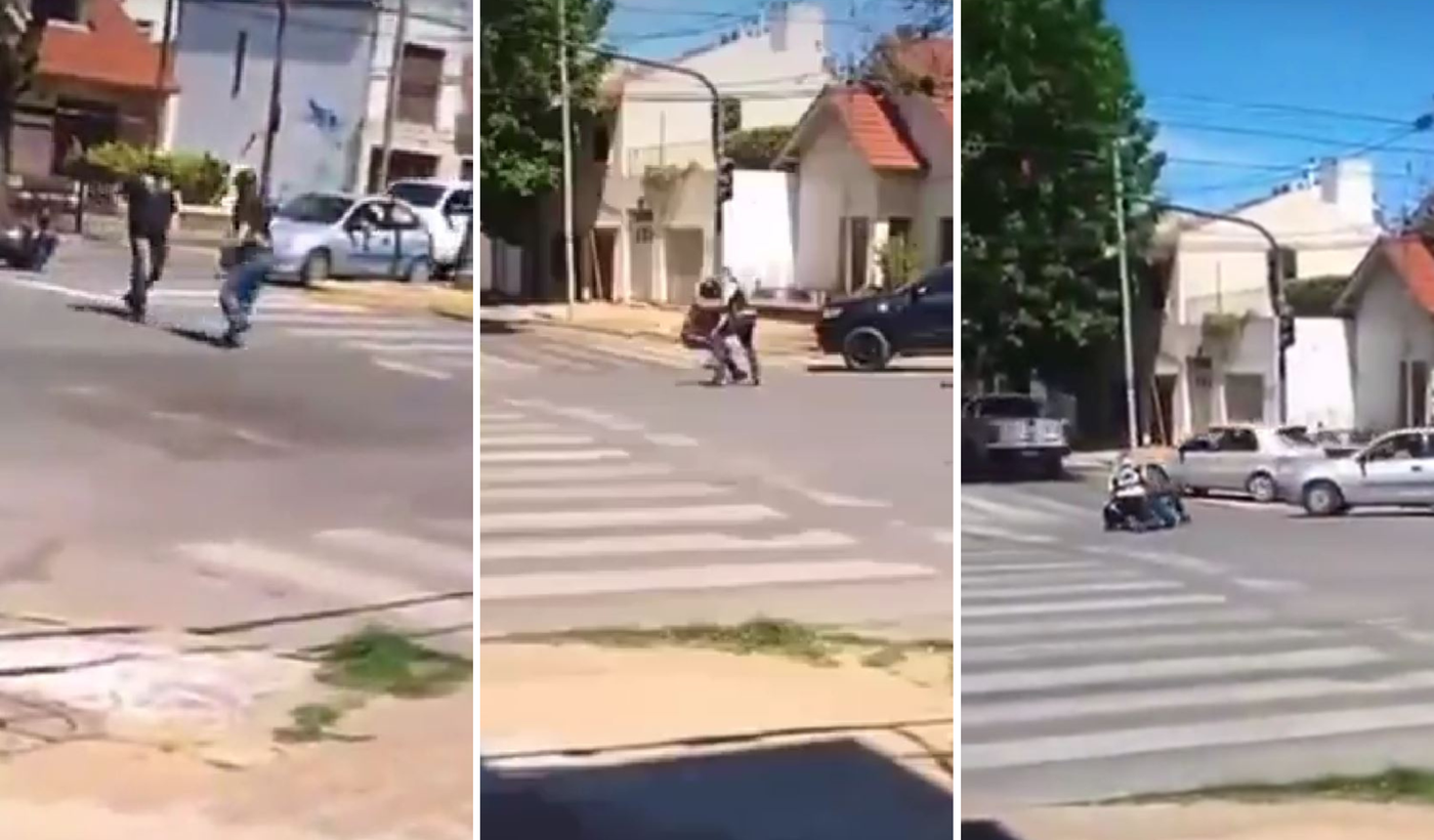 Pelea motoqueros en 44