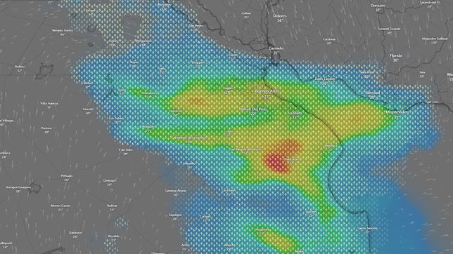 asi se ve la llegada de las tormentas a la plata