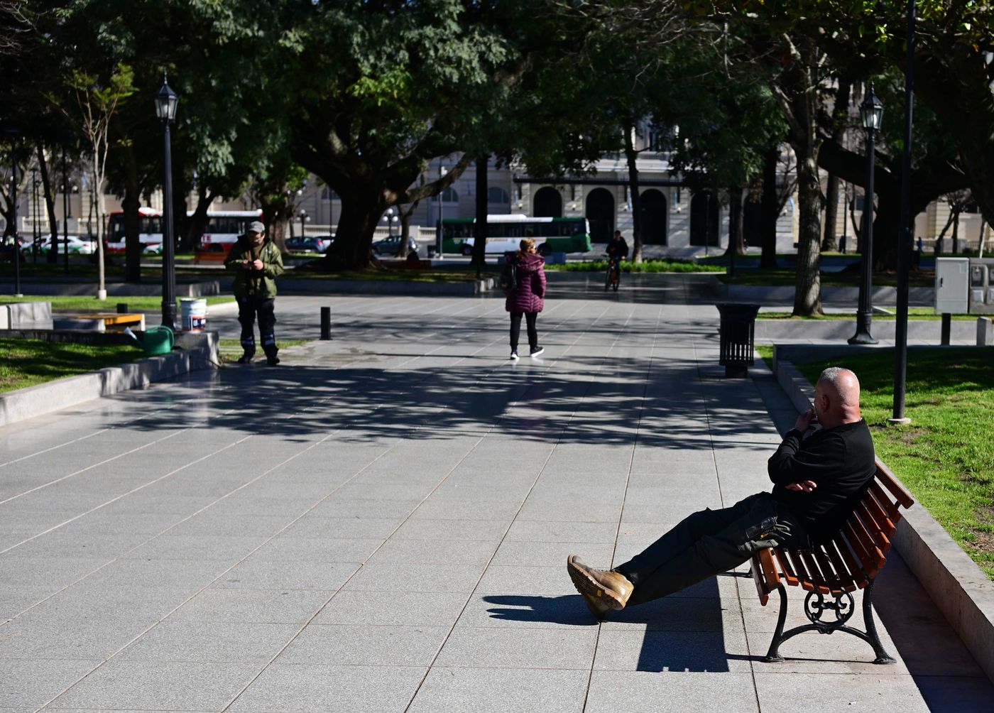 Plaza San Martín frío soleado