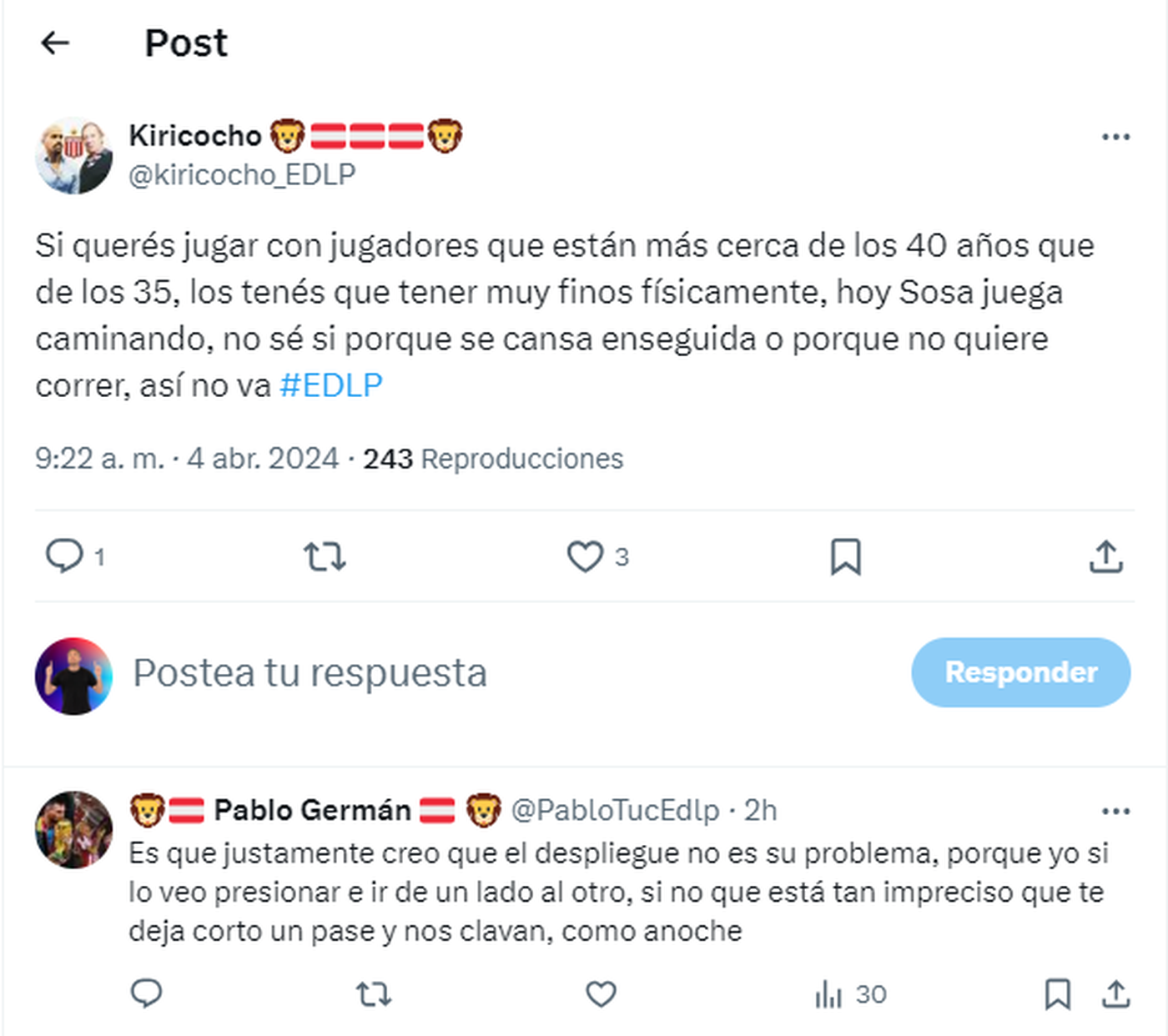 José Sosa fue tema de debate entre los hinchas de Estudiantes.