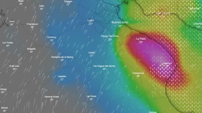 elevan a amarillo el alerta por tormentas y rafagas de viento en la plata