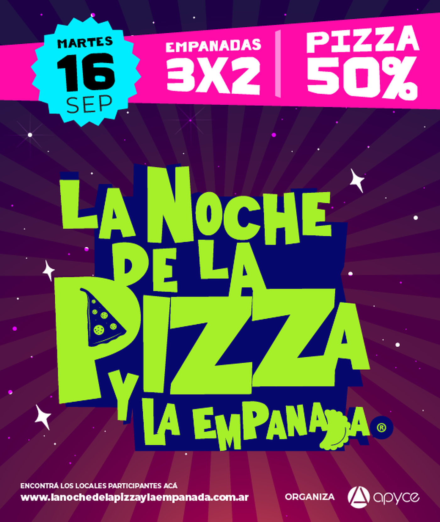 Casi 20 locales de La Plata participarán este martes de la Noche de la Pizza y la Empanada