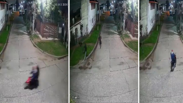 video: la desesperada carrera de un joven que huye de un ataque motochorro en la plata