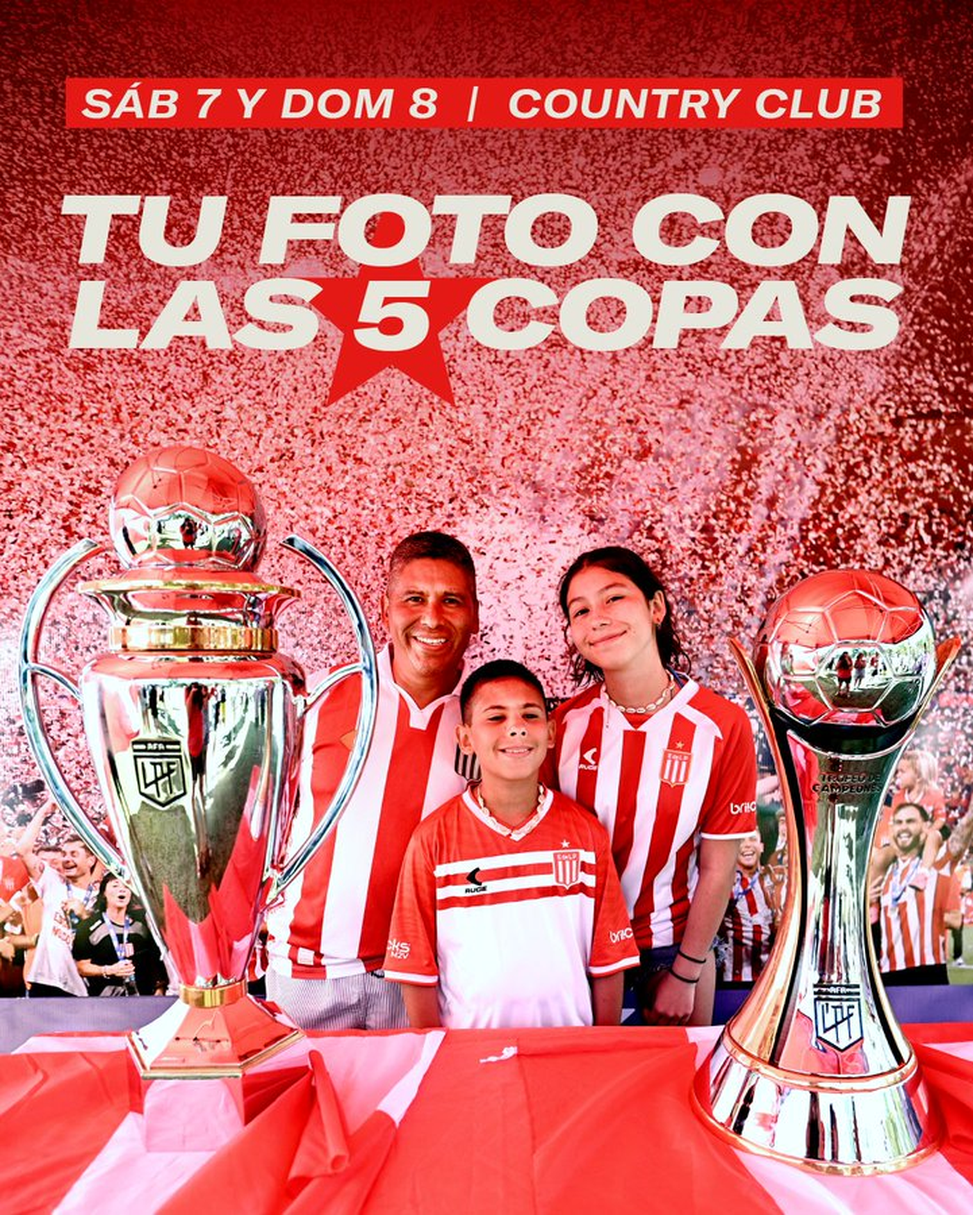 Los hinchas de Estudiantes podr&aacute;n sacarse fotos con las copas obtenidas.