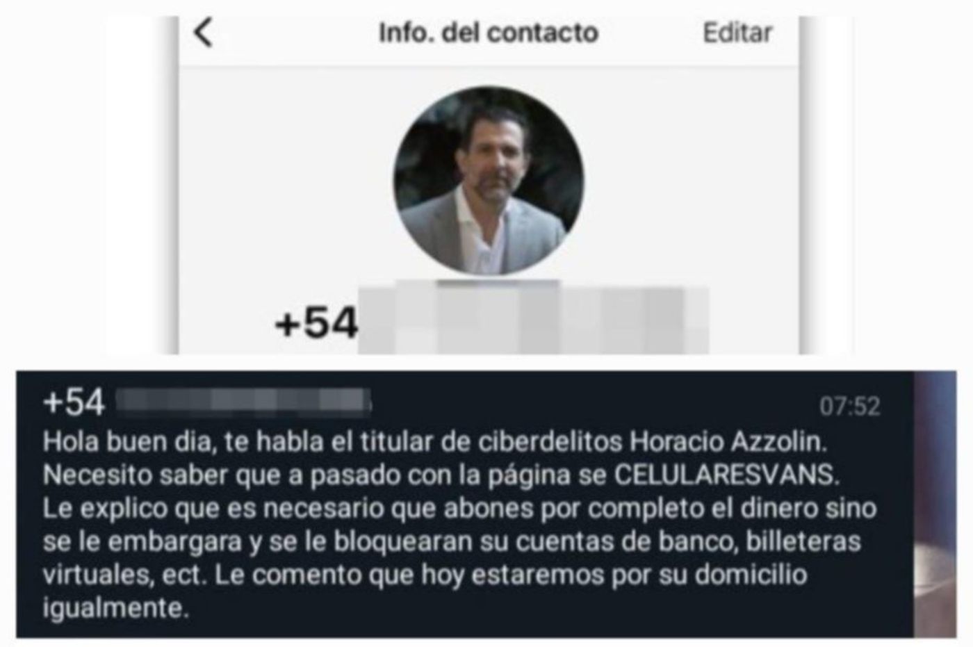 El fiscal Horacio Azzolin luego retuiteó una serie de recomendaciones para evitar ser víctima de las estafas virtuales.