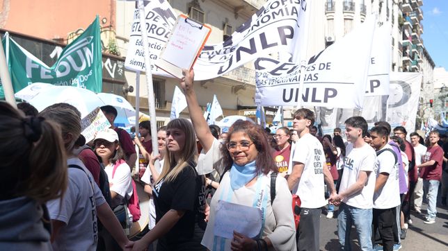 docentes de la unlp se movilizan al congreso en rechazo al veto de la ley de financiamiento universitario