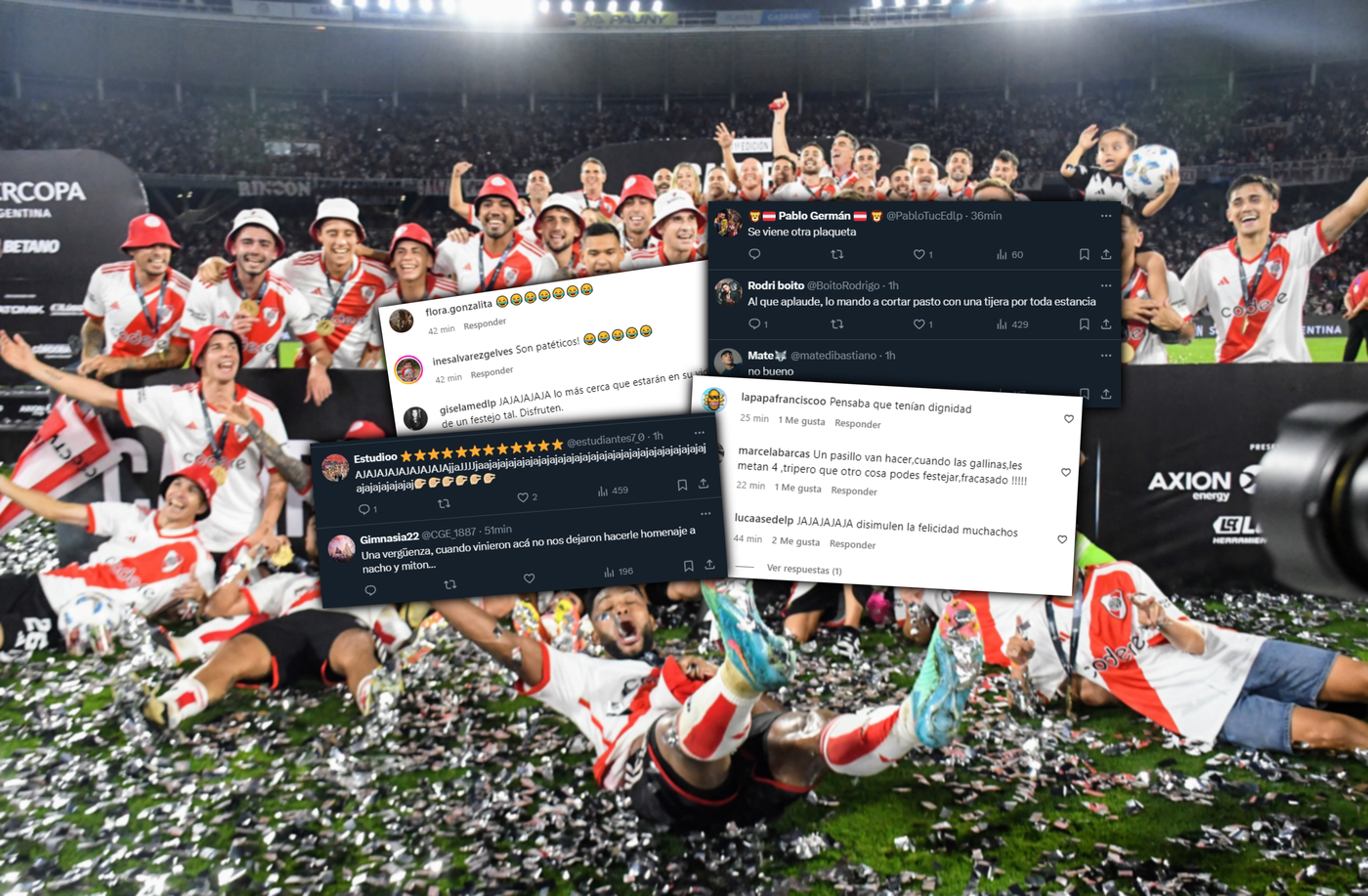 tapa reacciones hinchas Gimnasia Estudiantes.png