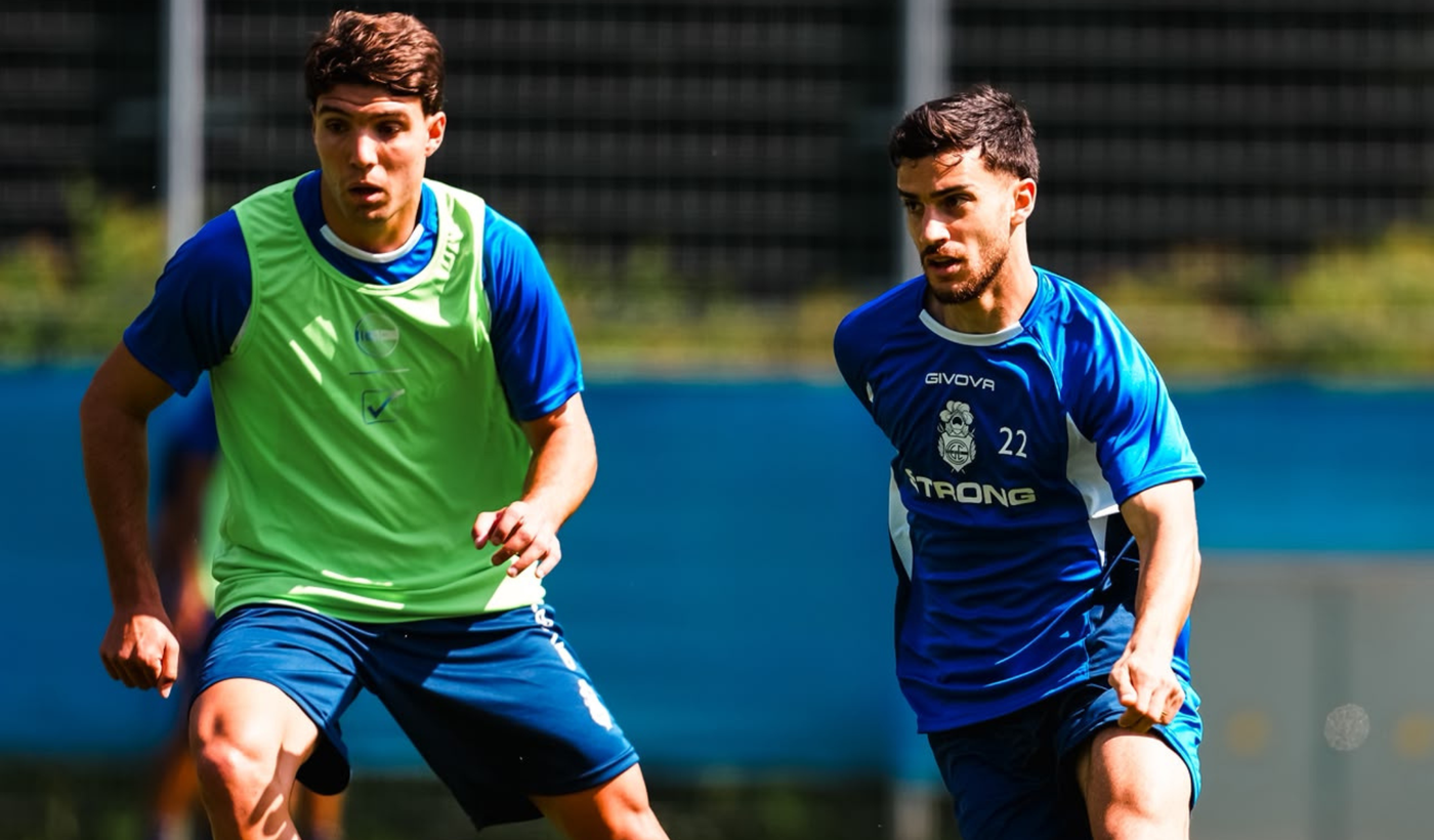 Mat&iacute;as Melluso durante el entrenamiento de Gimnasia.