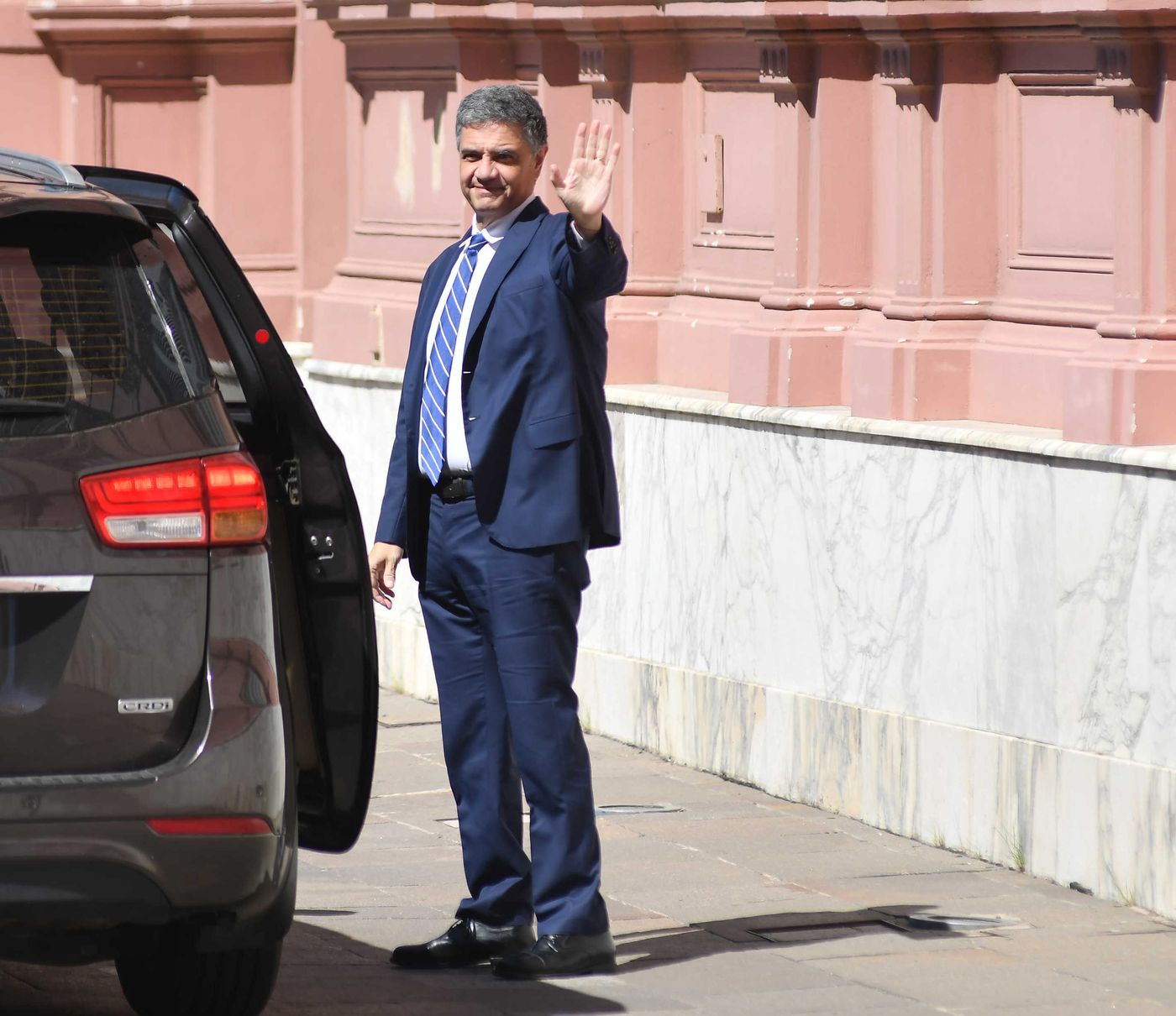 Jorge Macri, uno de los que sí habló al terminar la reunión