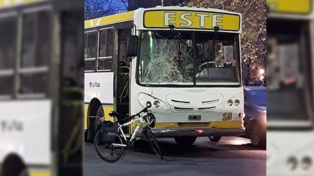choque y milagro: un micro choco a un ciclista en pleno centro de la plata