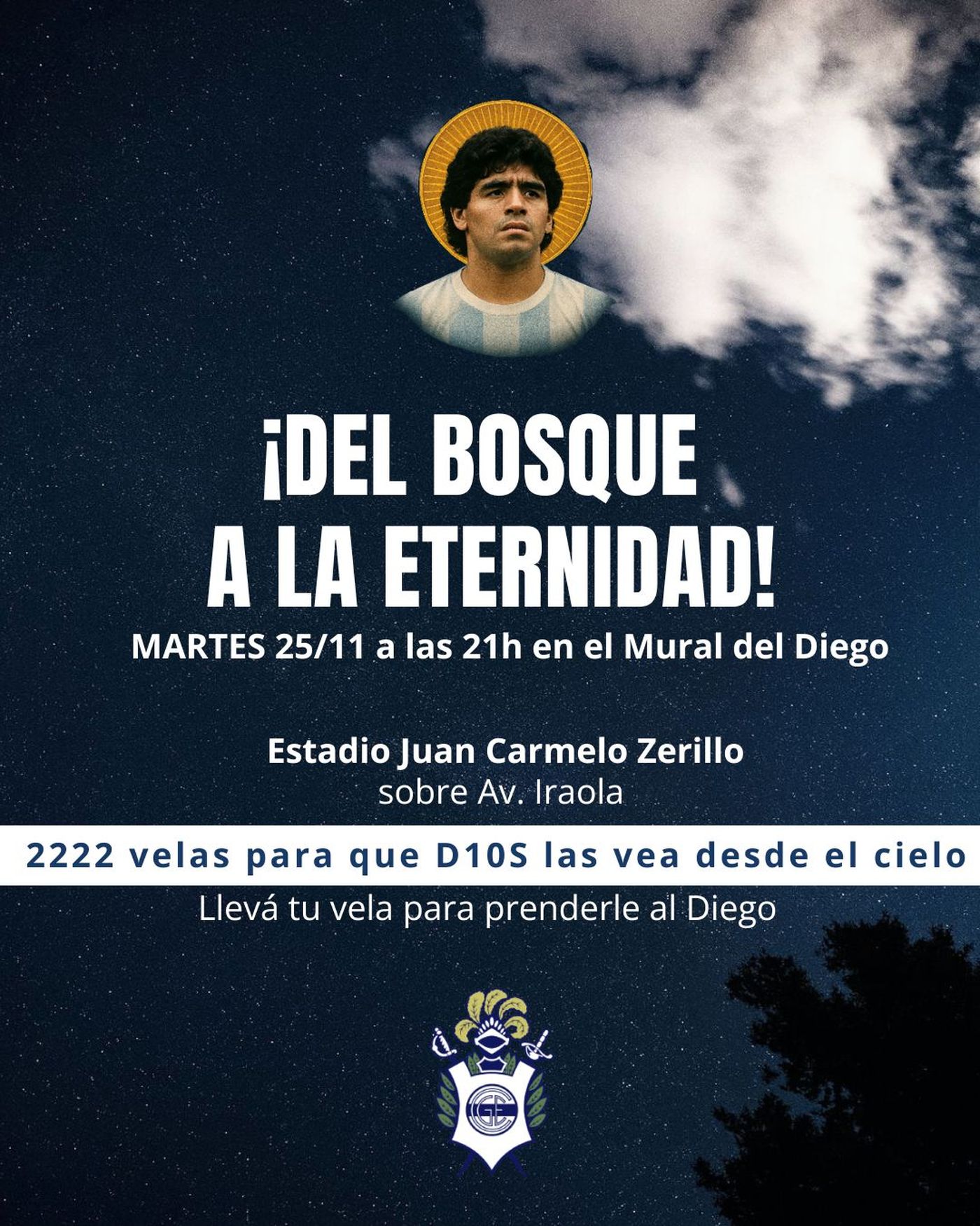 Gimnasia, en memoria de Maradona.