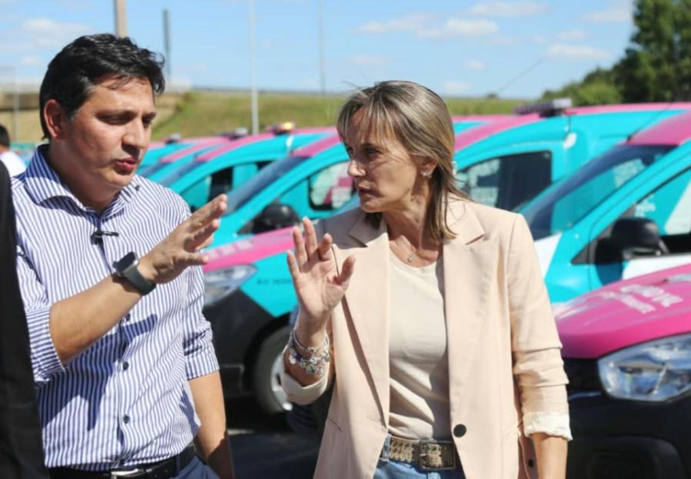 El ministro Mart&iacute;n Marinucci junto a la legisladora bonaerense Malena Galmarini