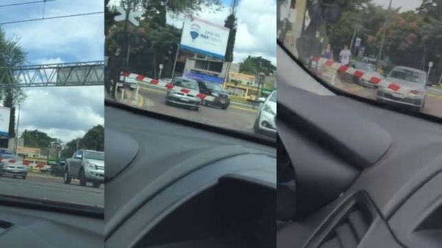 se rompio la barrera en el cruce vial de la estacion de gonnet y hubo caos de transito