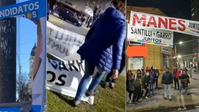 arranco la campana sucia en la plata con denuncias de robo de carteles y pasacalles