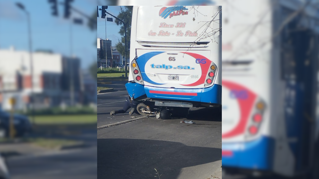 un motociclista choco contra un talp y termino hospitalizado