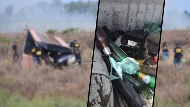 la policia encontro bombas molotov y cascotes en la toma de barrio aeropuerto