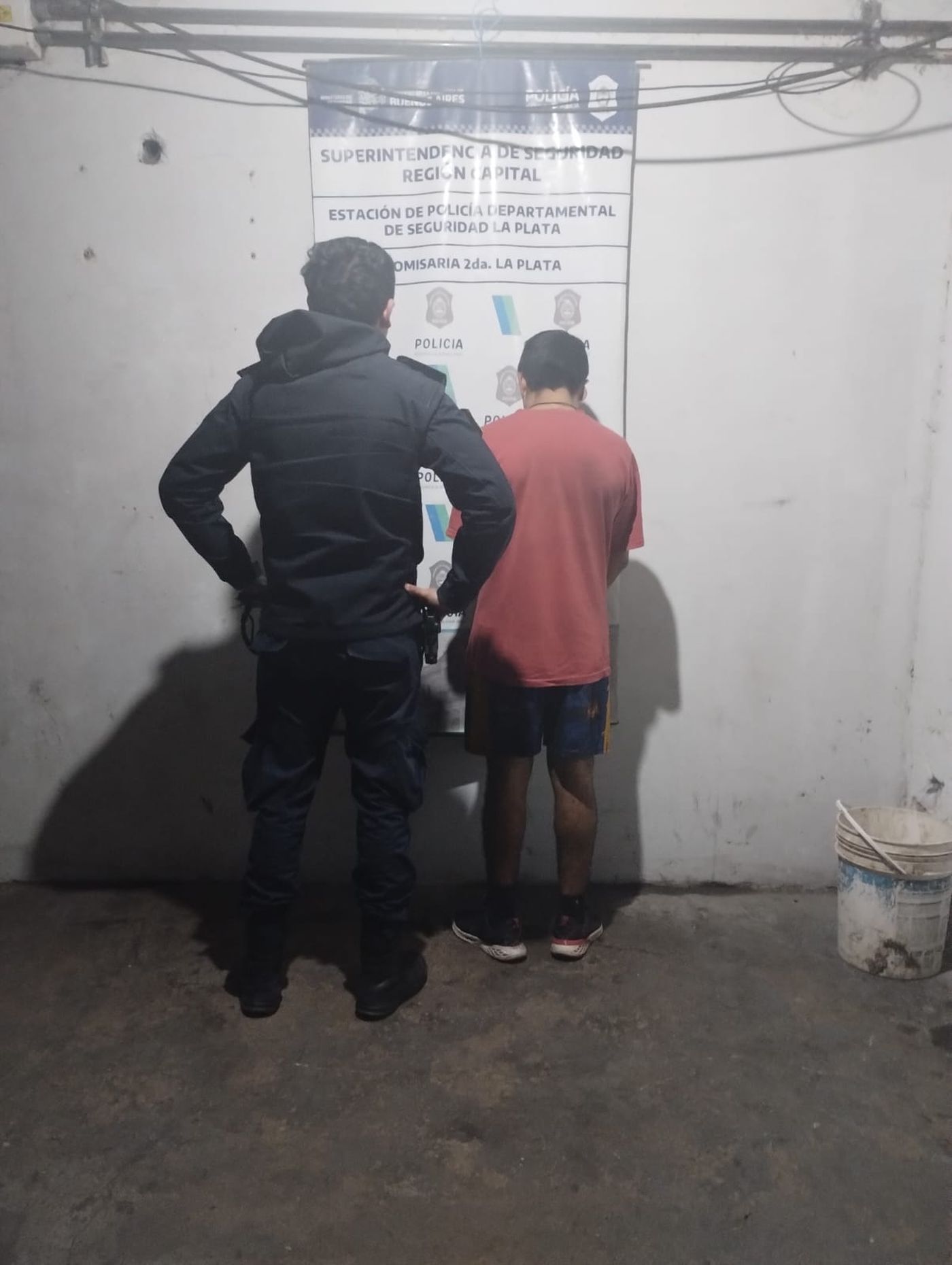 El detenido en la comisaría Segunda de La Plata.