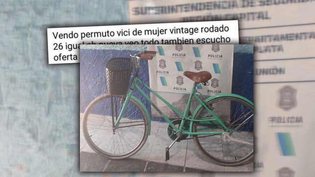 le robaron una bicicleta vintage en la plata y la recupero al verla en venta en las redes sociales