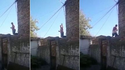 Detuvieron al hombre que bailaba en el techo y amenazaba a sus vecinos de La Loma
