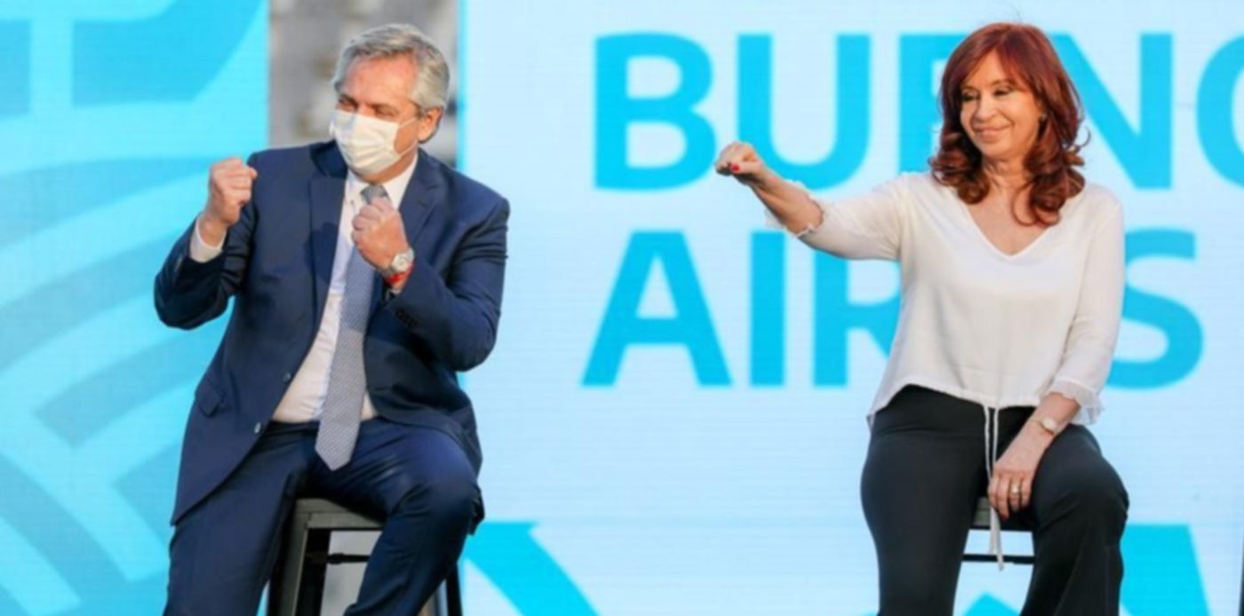 Acto alberto Fernández Cristina Kirchner y Axel Kicillof en el Estadio Único