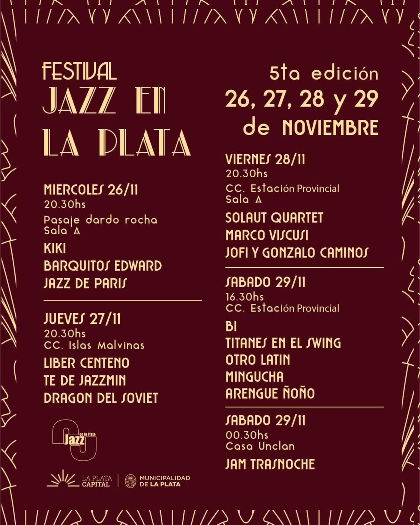 El cronograma completo del Festival Jazz en La Plata