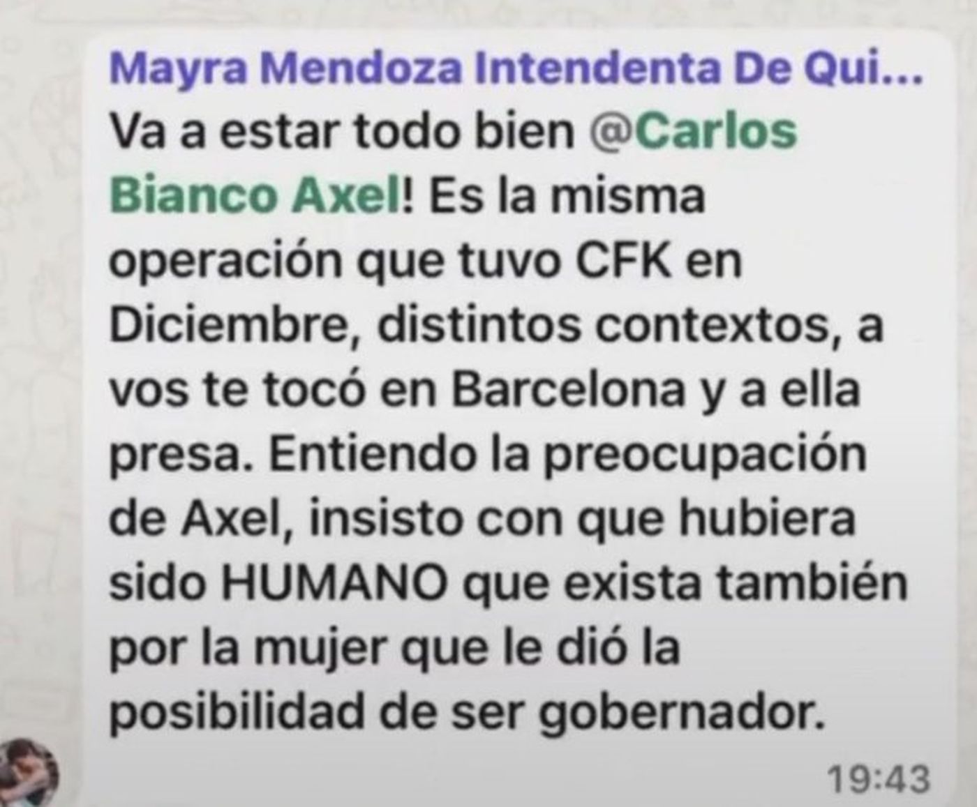 El chat filtrado del grupo de intendentes en el que Mayra Mendoza le predi&oacute; mecha a la interna bonaerense
