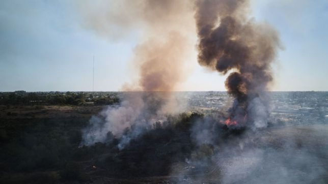 la ola de calor hizo estragos en la plata: se incendio la cantera de 25 y 520
