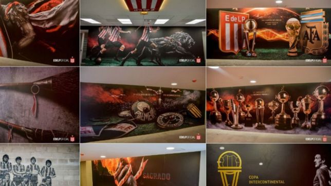 uno por uno, estos son los murales e imagenes en las paredes del nuevo estadio de estudiantes