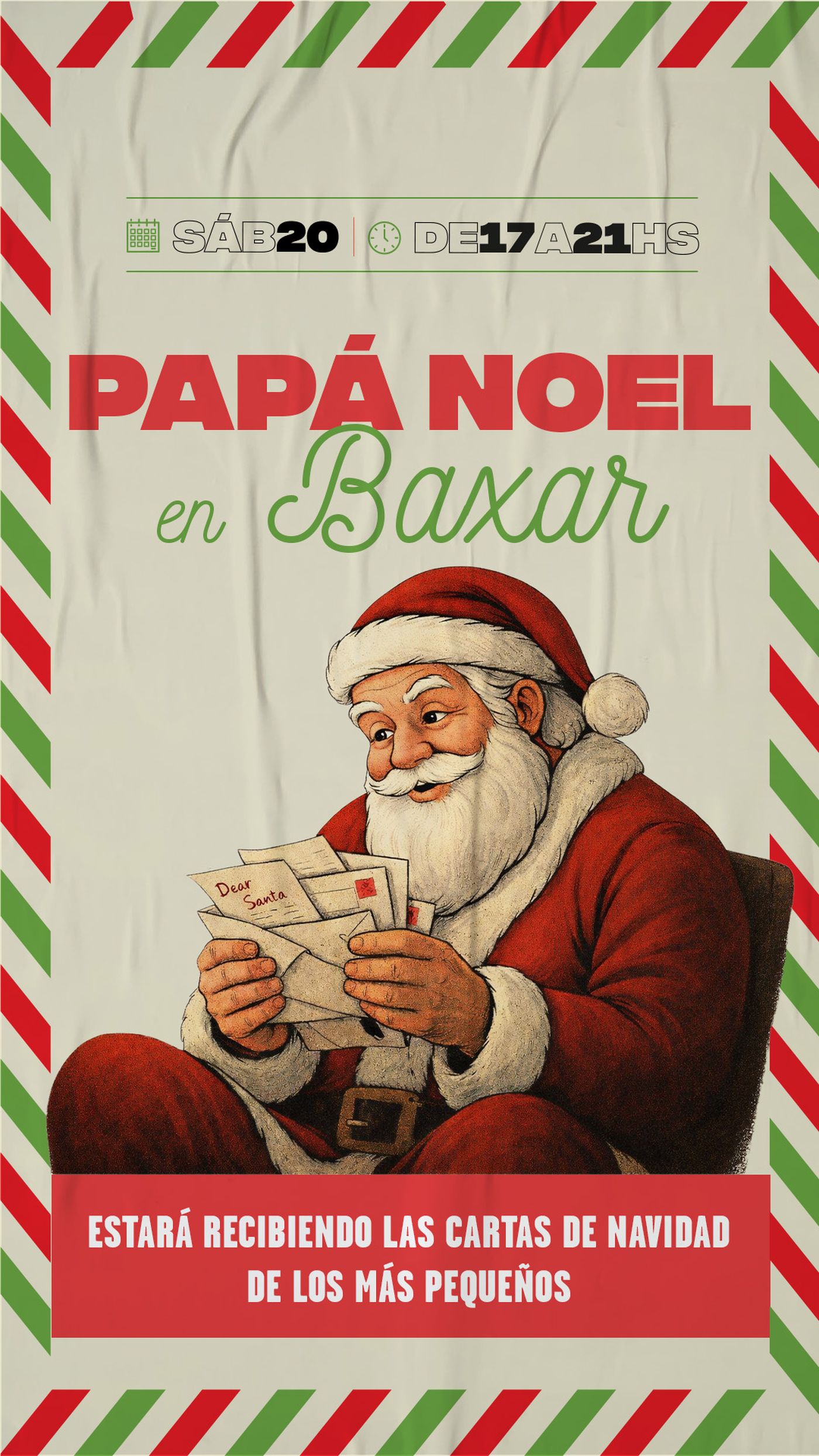 Este sábado y domingo Papá Noel visitará Baxar Mercado