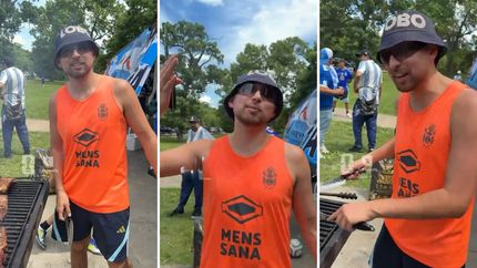 El hincha de Gimnasia que es furor con su parrilla para los hinchas argentinos en el Mundial