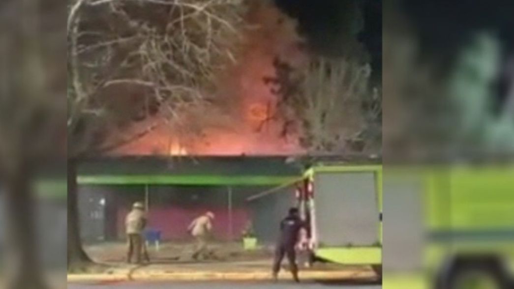 VIDEO: Se prendió fuego un puesto de comidas en una plaza de La Plata